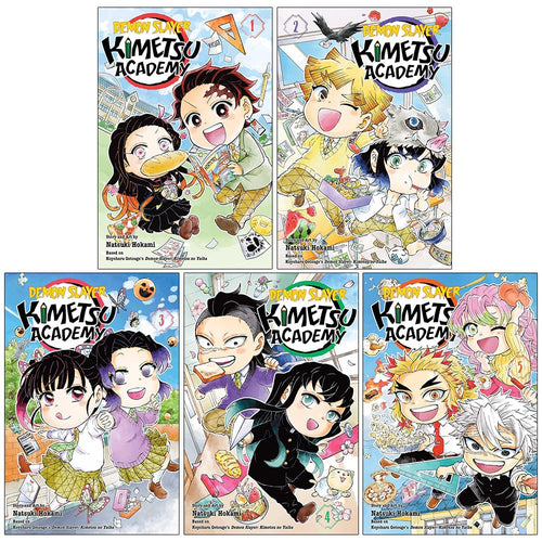 Demon Slayer Kimetsu Academy (Volume 1-5) Books Collection Set by Natsuki Hokami & Koyoharu Gotouge