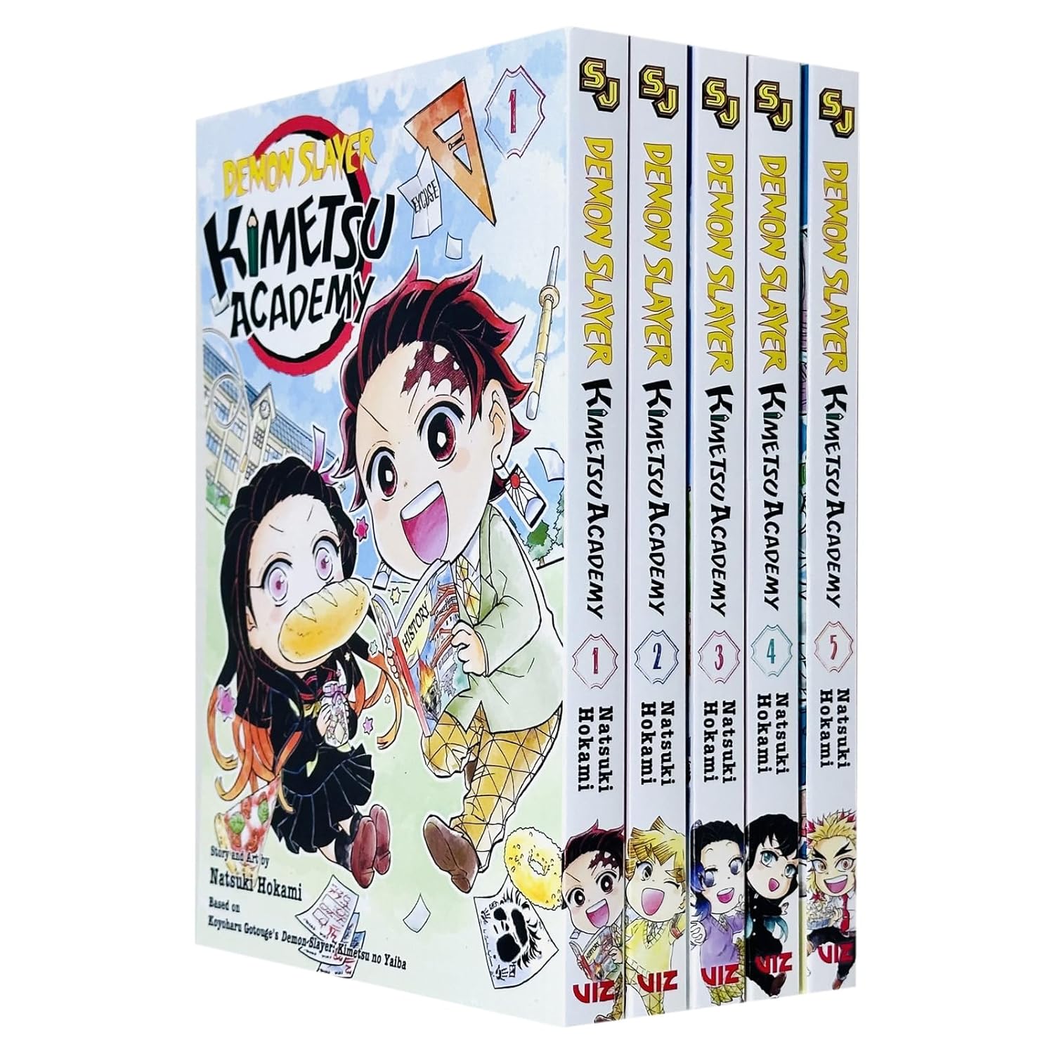 Demon Slayer Kimetsu Academy (Volume 1-5) Books Collection Set by Natsuki Hokami & Koyoharu Gotouge